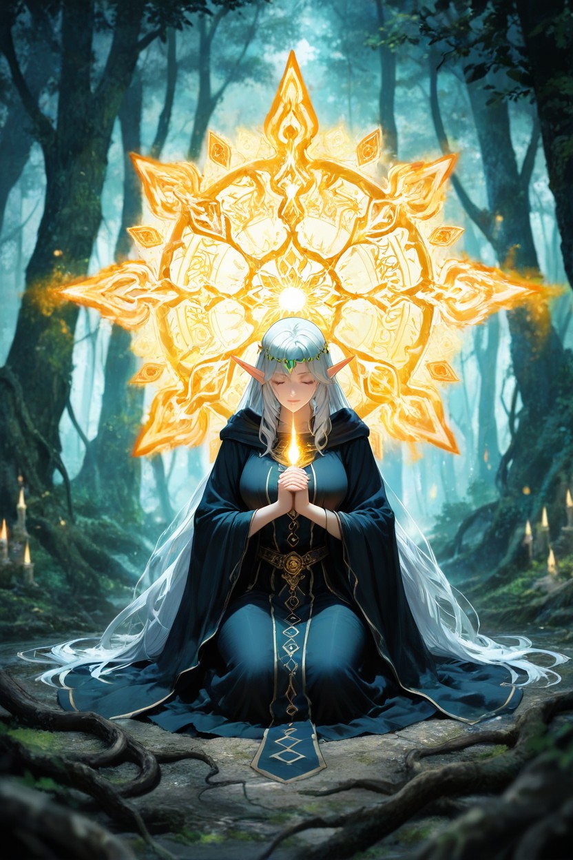 Their Hands Clasped In Reverence And, Ultra-detailed, Cinematic Composition AI Porn