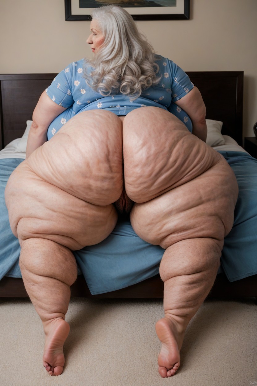 Extreme Cellulite, Hyper Wide Hips Impossibly Large Body, Giant Saggy Breasts AI Porn