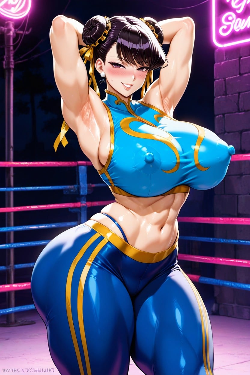 With Her Battle Suit, Exposed Armpits, At Night Hentai AI Porn