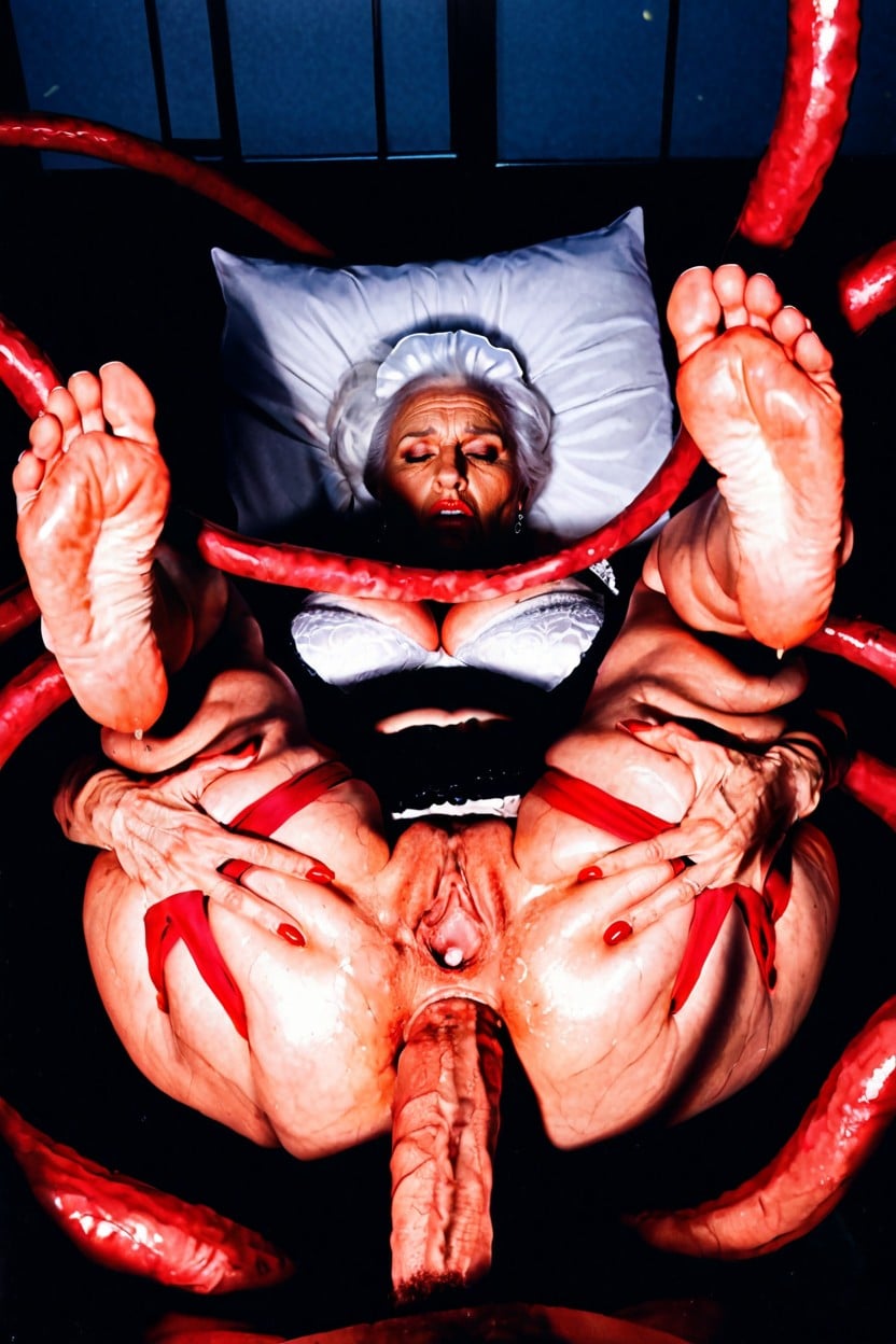 Mature Aged Aunt Cass From Big Hero, Tentacles Holding Arms Up, Deep Sleep AI Porn