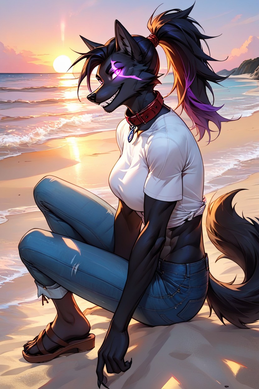 Feet, Wolf, Collar Furry AI Porn