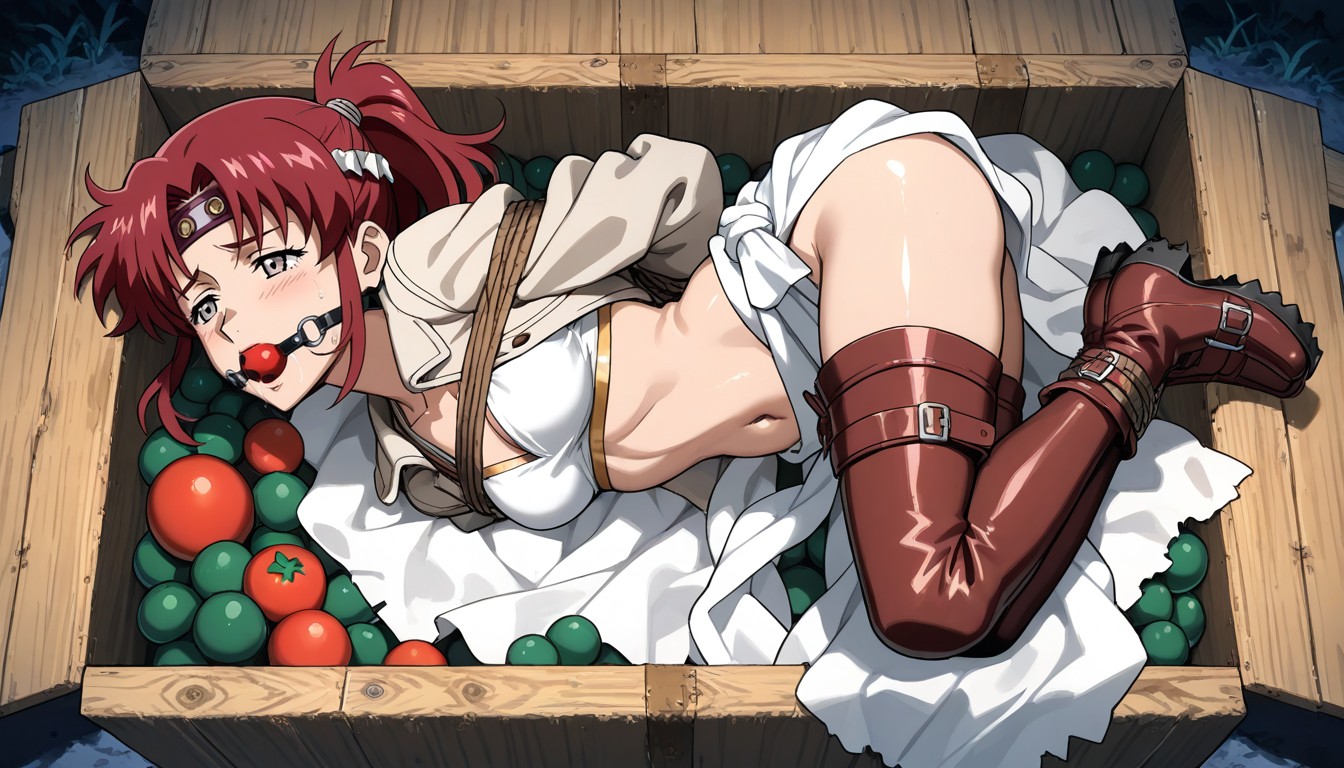 Above View Full Body View, Female Blindfold, Brazos Detrás De La Espalda Hentai IA