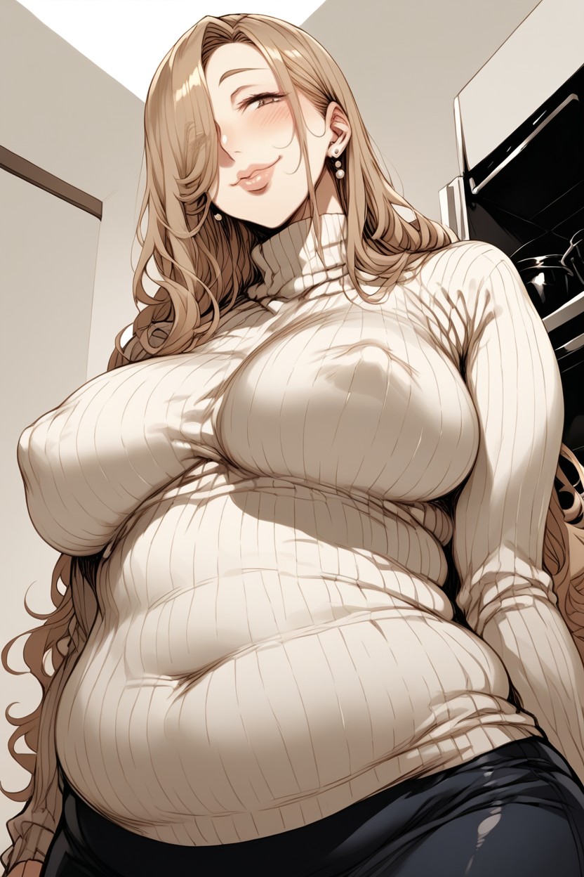 Blush, High Neck Sweater, Kitchen Hentai AI Porn