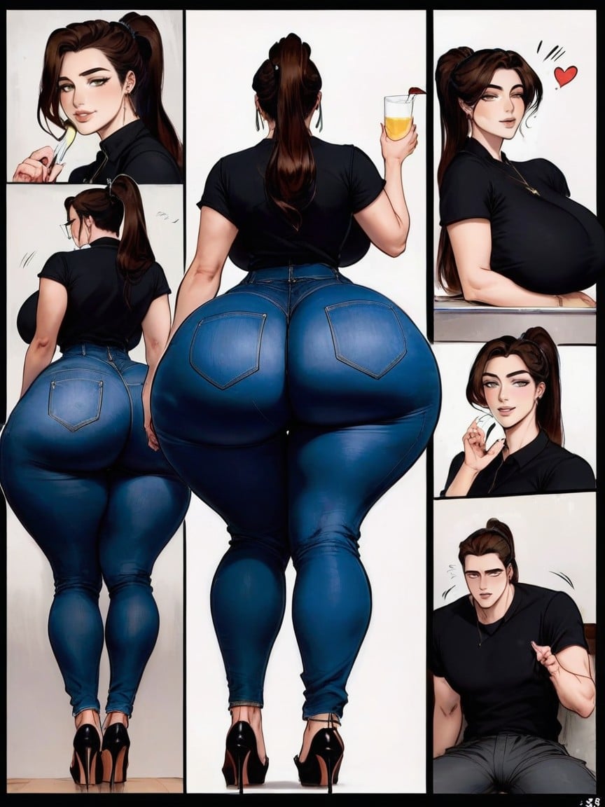 Comic Book Border, 18+, Extremely Juicy Bubble Butt AI Porn