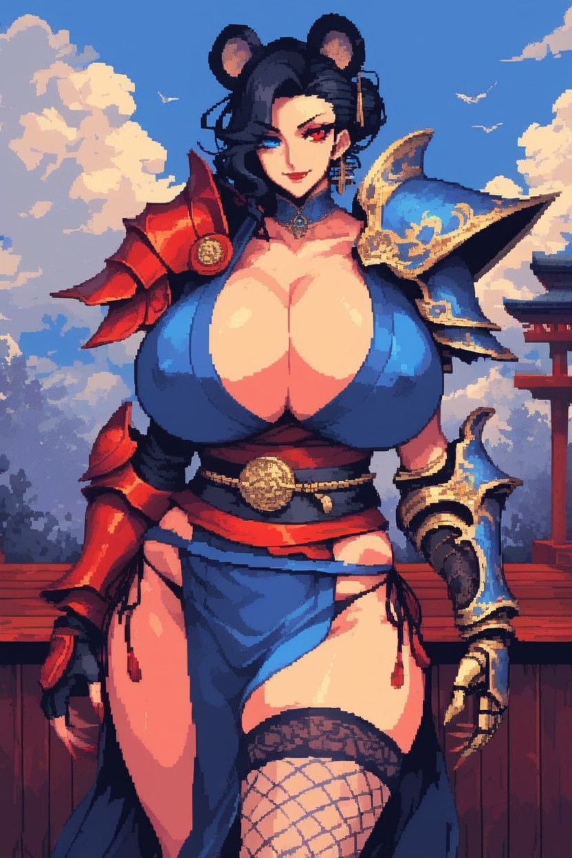 Solo, Red Eyes, Athletic Body Hentai AI Porn