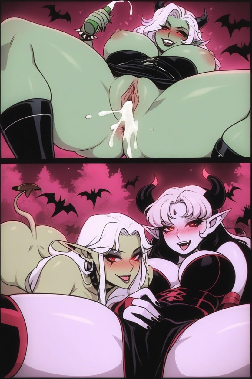 Sudada, Pelo Blanco, Fingering Hentai IA