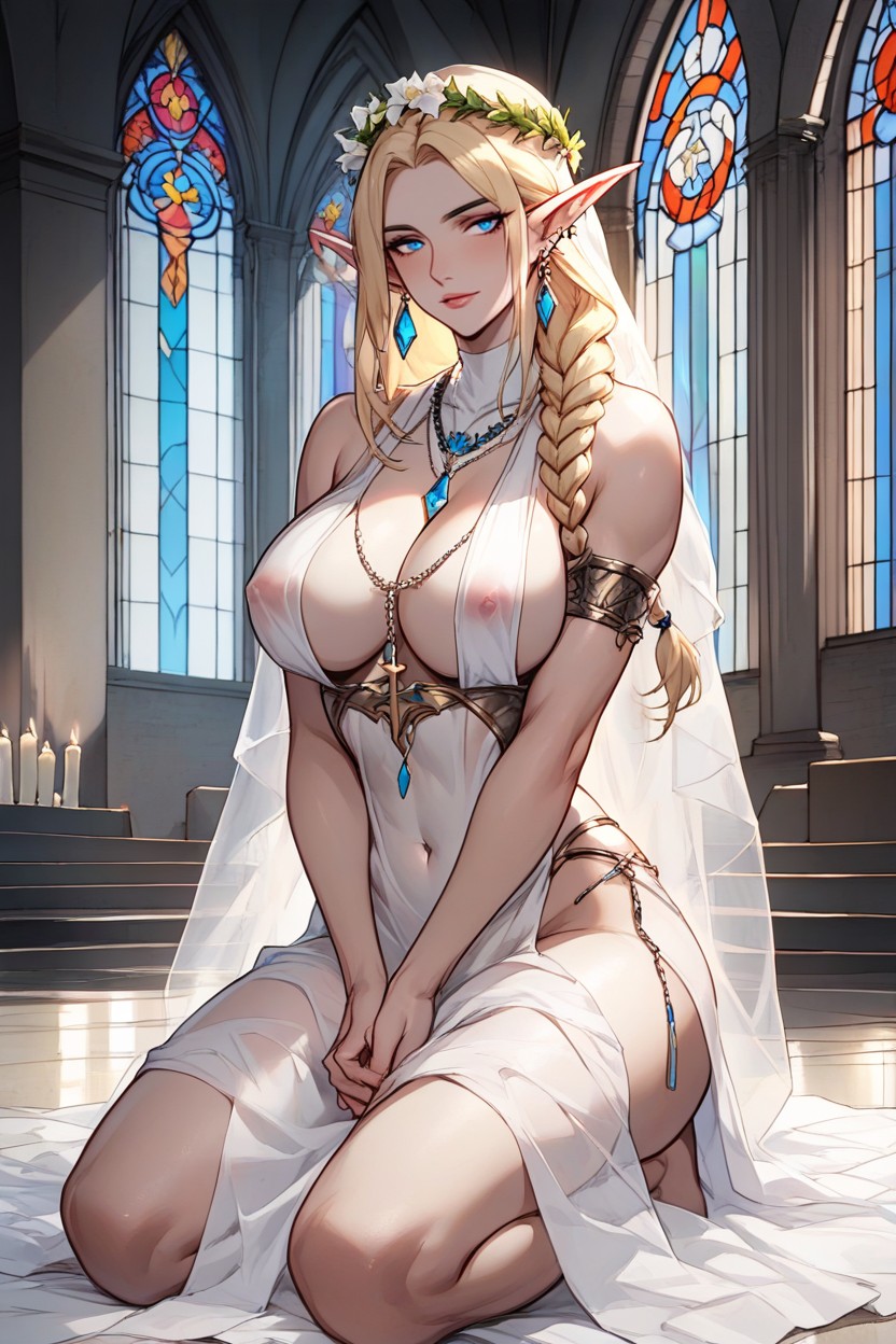 Arme Zusammen, Kirche, 18+ Hentai KI Porno