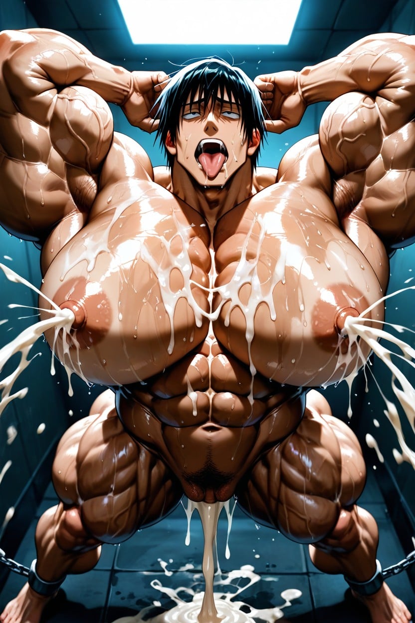Interracial Fushiguro Touji From Jujutsu Kaisen, Extremely Big Tits, De Arriba A Abajo Porno gay IA