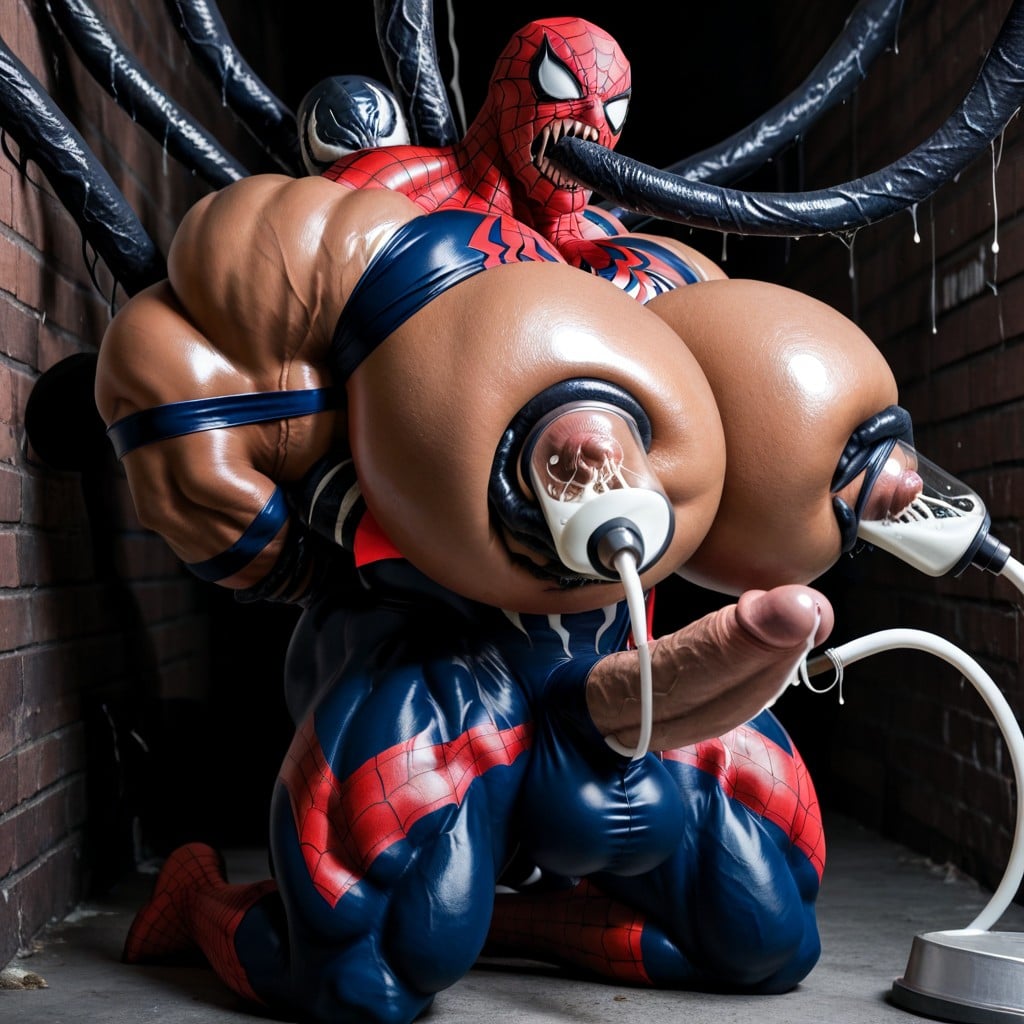 Lactation, Oiled Skin, Pec Garbbing Pornografia gay com IA