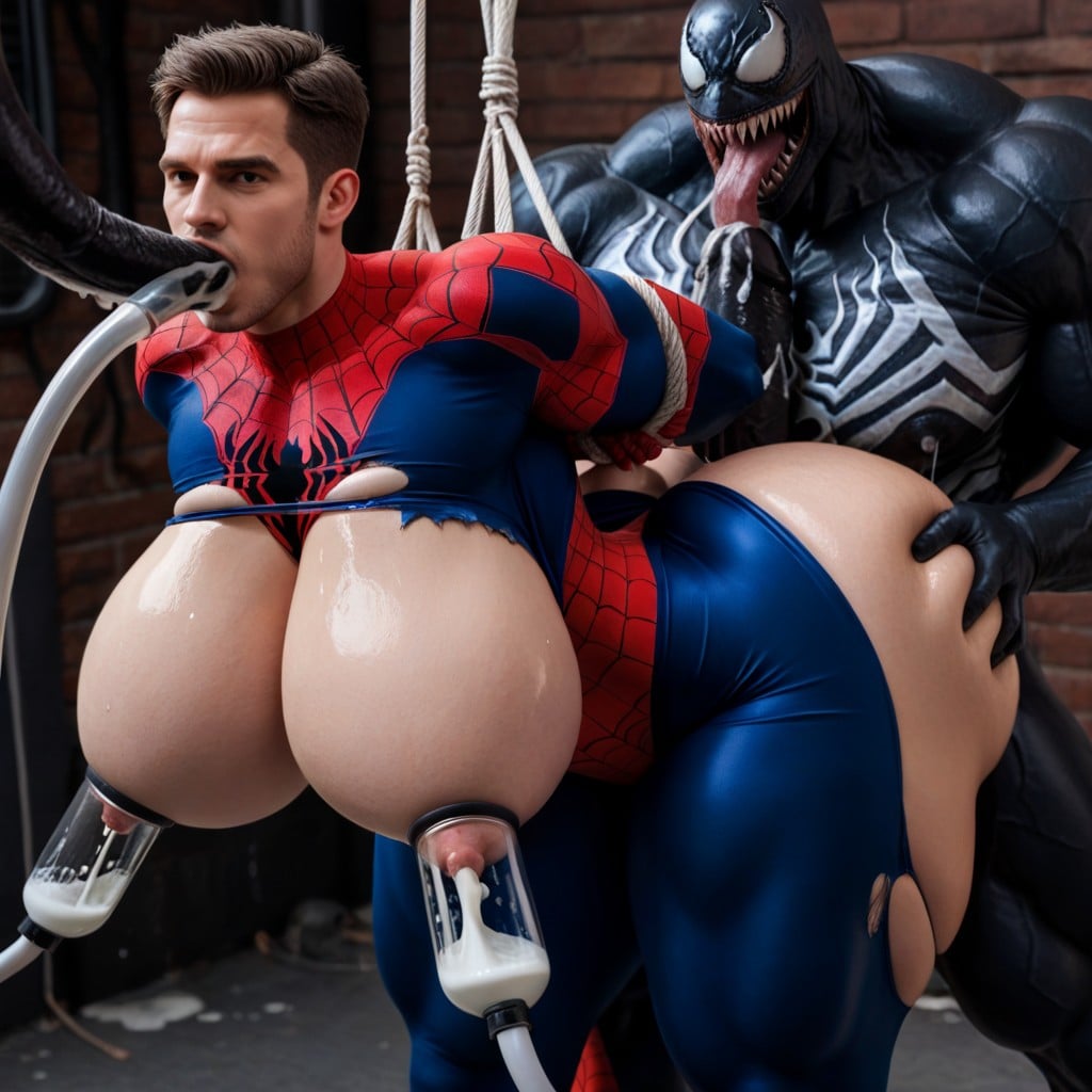 Tentacles Sucking Milk Out Of Nipples, Dark Alley, Huge Arms AI Gay Porn