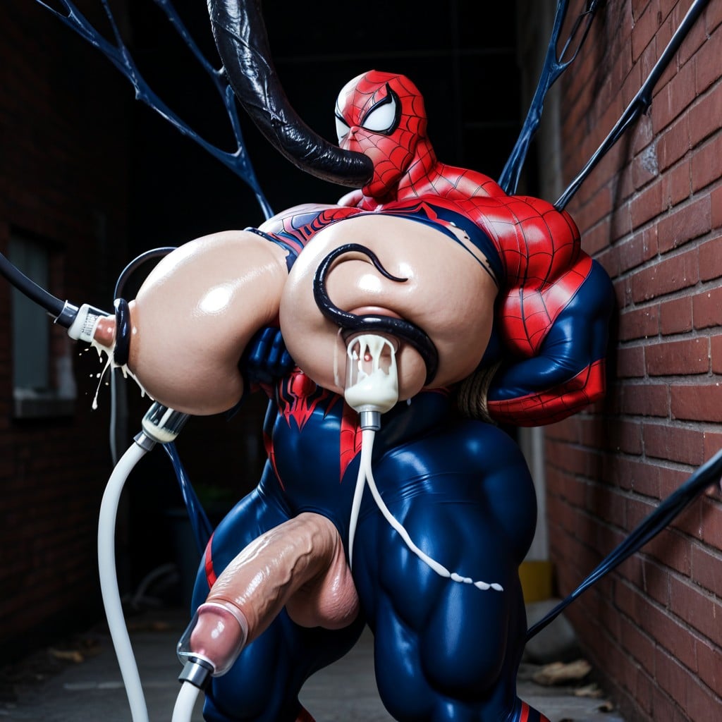 Lactation, Erect Gigantic Penis, Hands Tied Behind Back AI Gay Porn