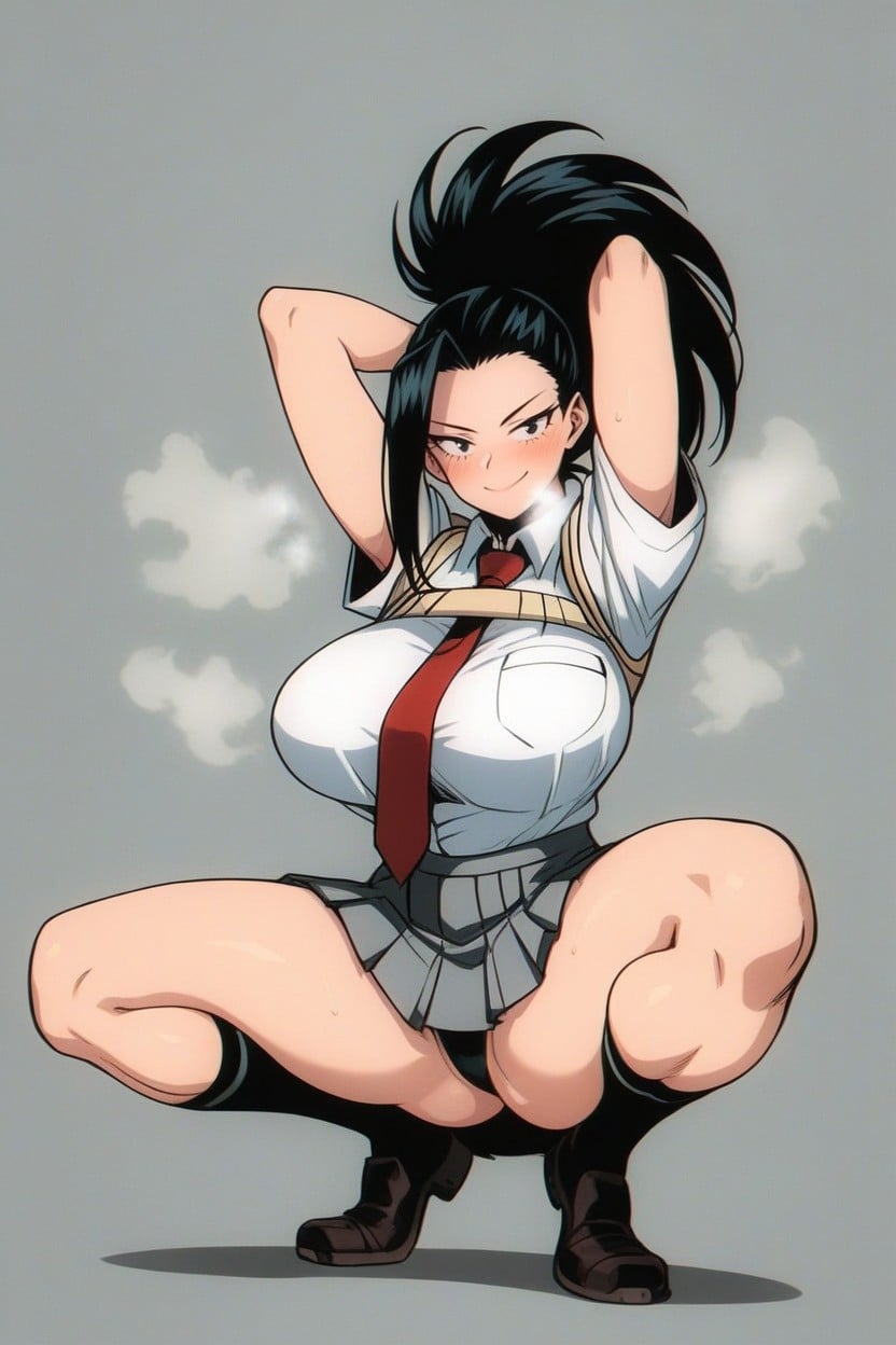 Curvy Body, Bare Thighs, White Shirt Hentai AI Porn