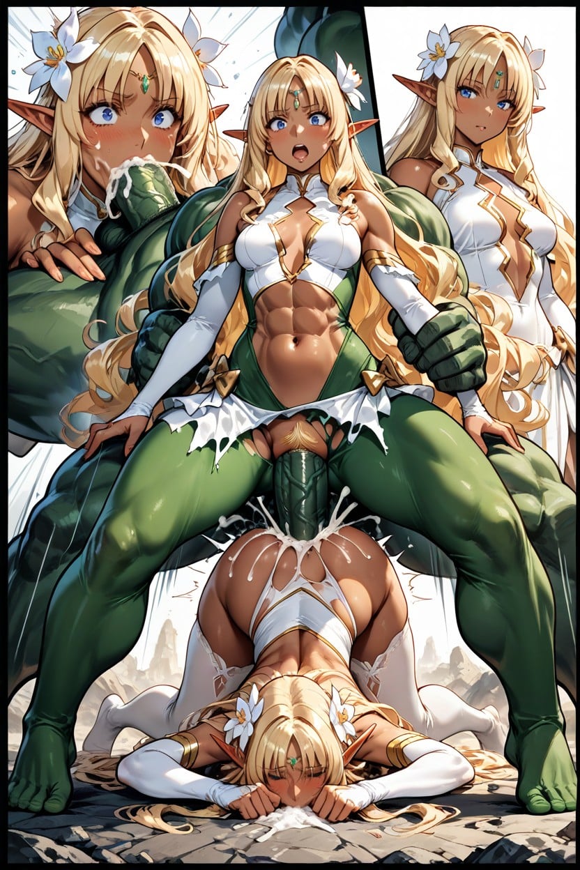 Canonical White Fantasy Cutout Outfit, Soft Reflexion, Blonde Pubes Hentai IA