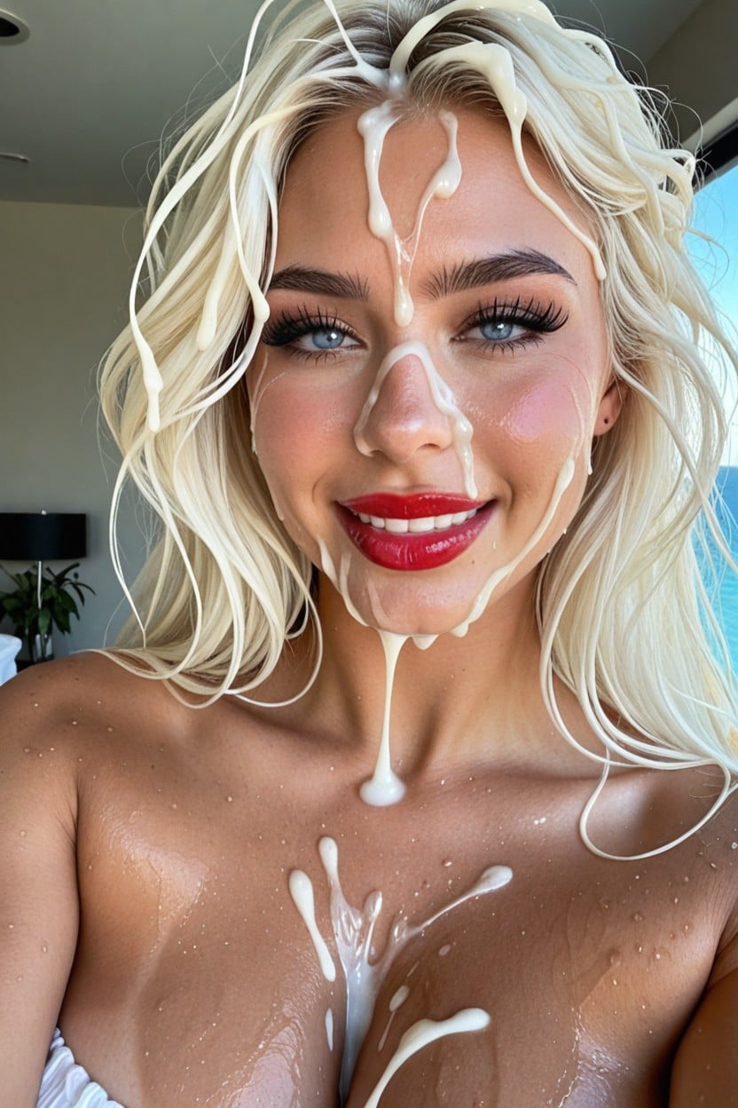 Cumslave, Thick Eyelashes, Blue Eyes AI Porn