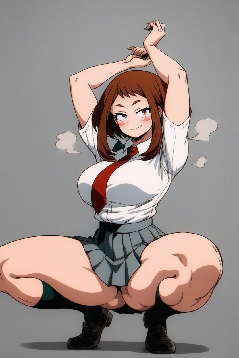 Squatting, Detailed Image, Smirk Hentai AI Porn