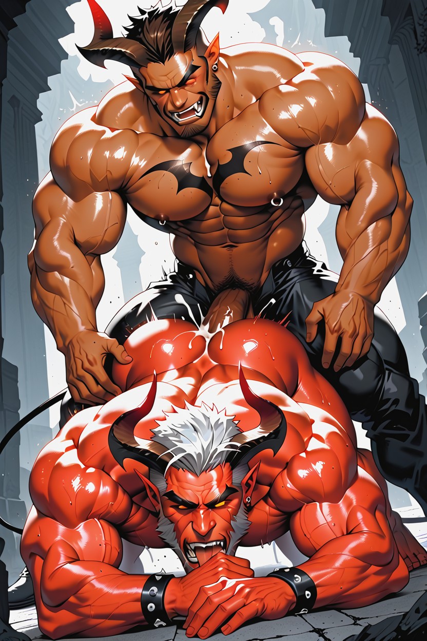 Bara, Hyper Oversized Muscles, Fat Ass AI Gay Porn