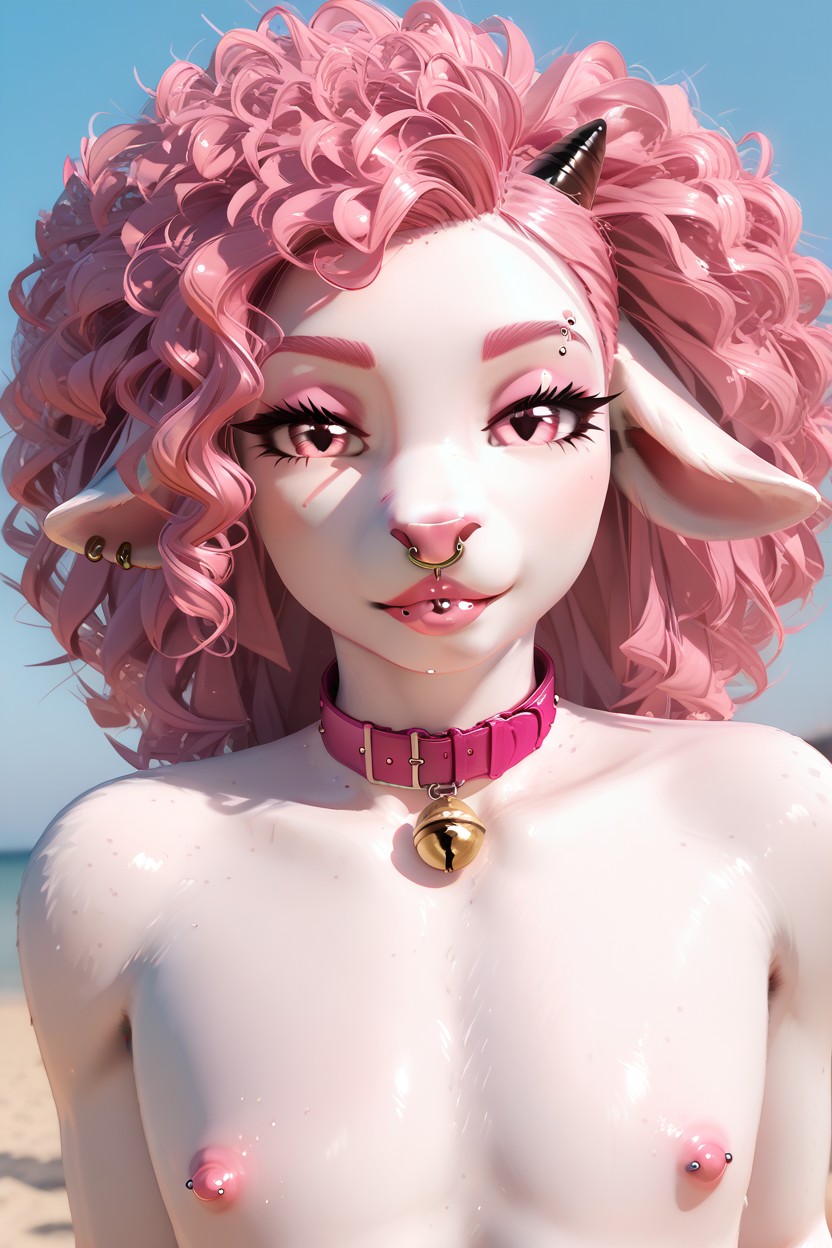 Curly, 18+, Pink Cotton Candy Eyes Furry AI Porn