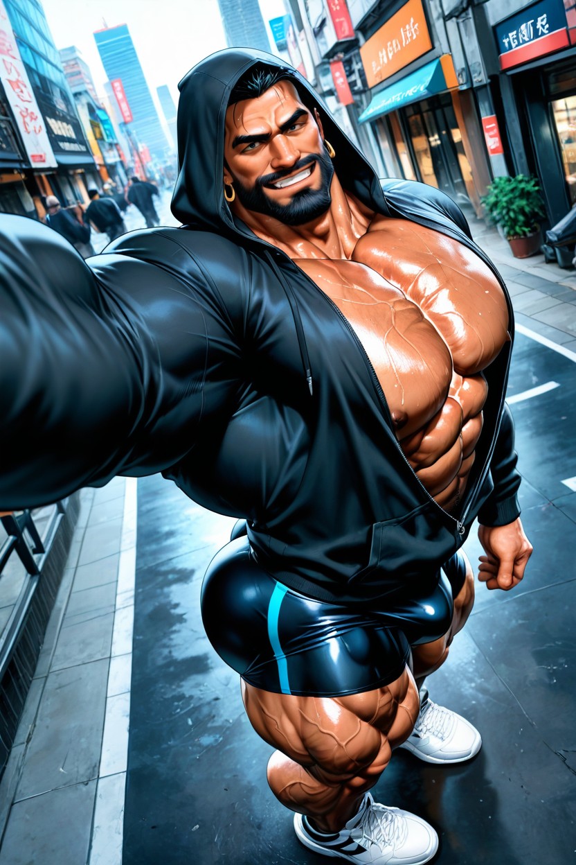 18+, Hyper Muscular Body, Wide Back AI Gay Porn