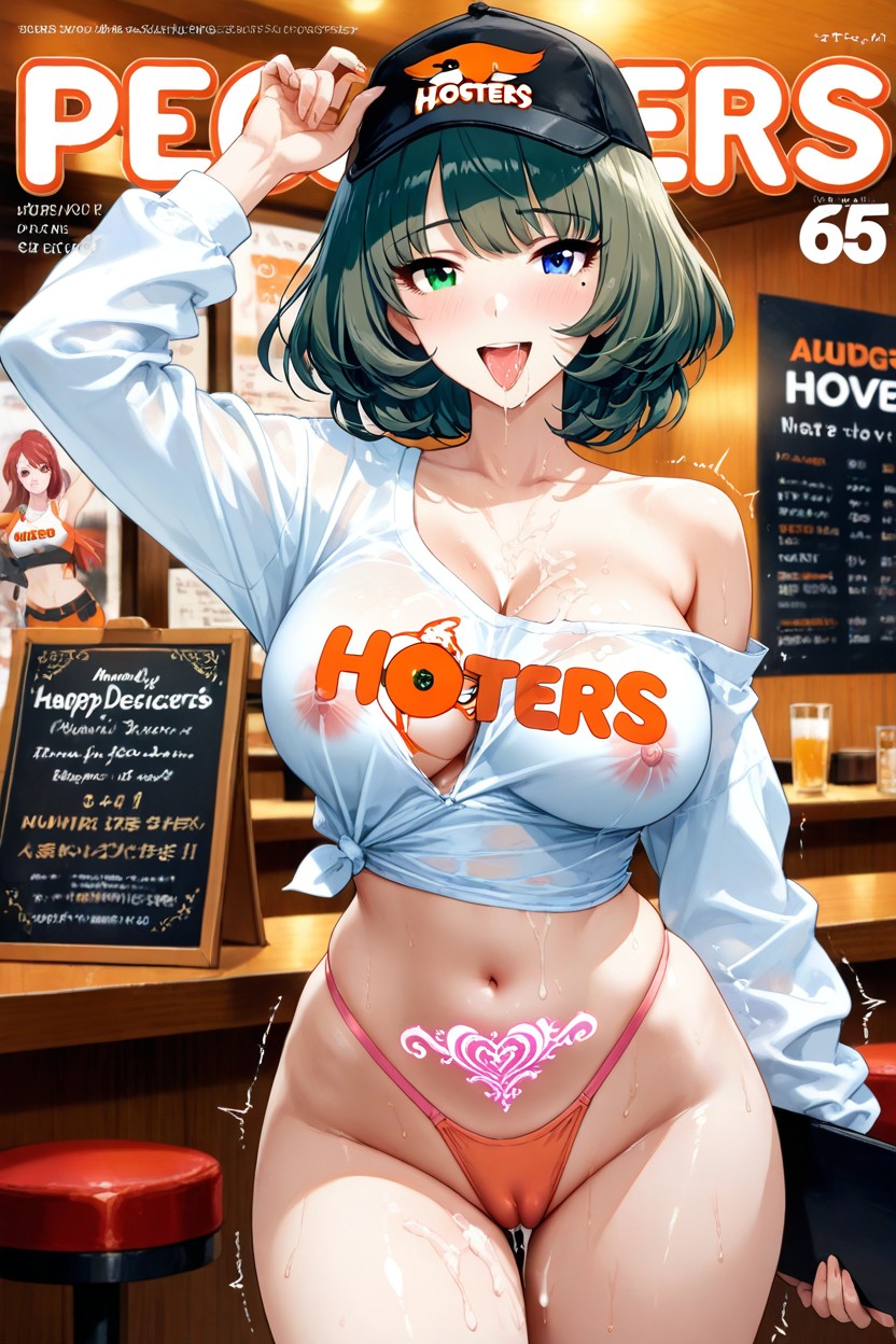 Shy, Right Eye Covered By Hair, Smooth Hair Texture Porno IA Hentai