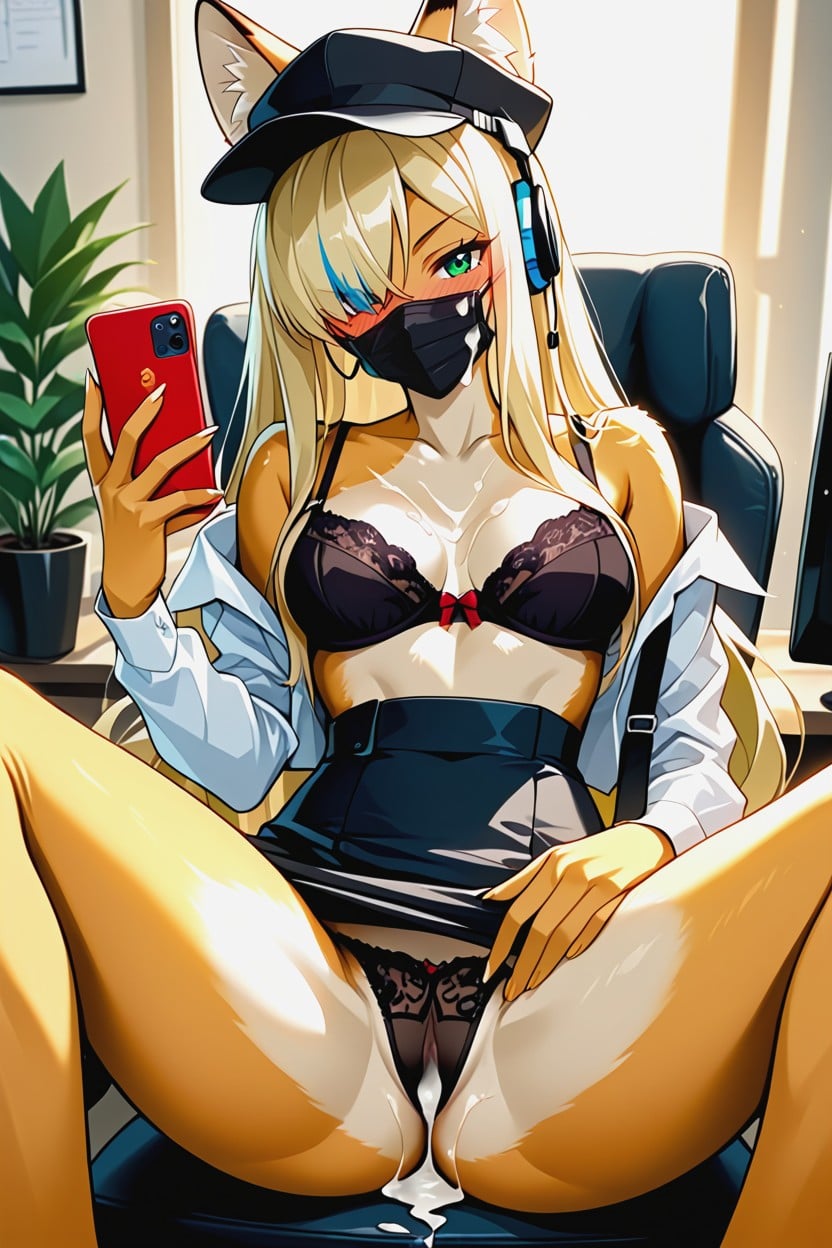 Green Eyes, Blushing, Full Face Blush Furry AI Porn