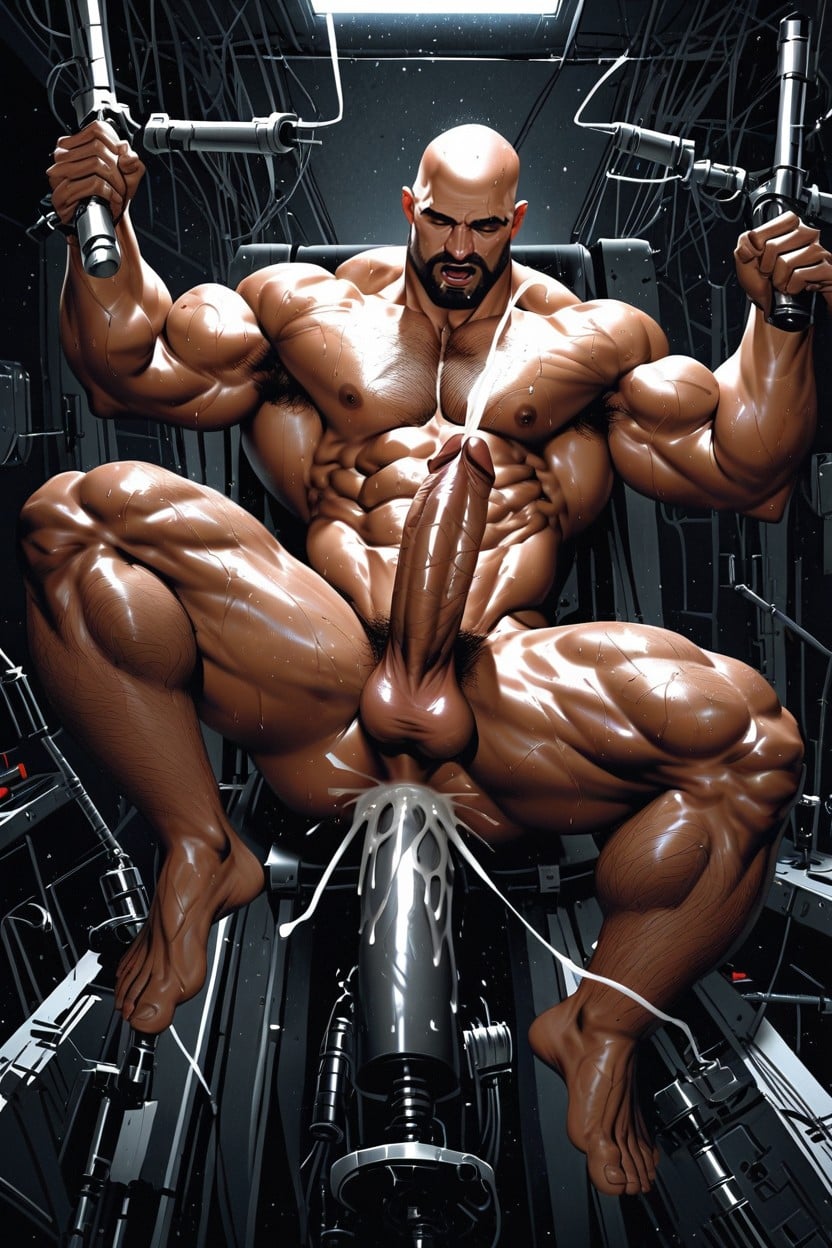 Bald, Full Body, Scandinavian AI Gay Porn