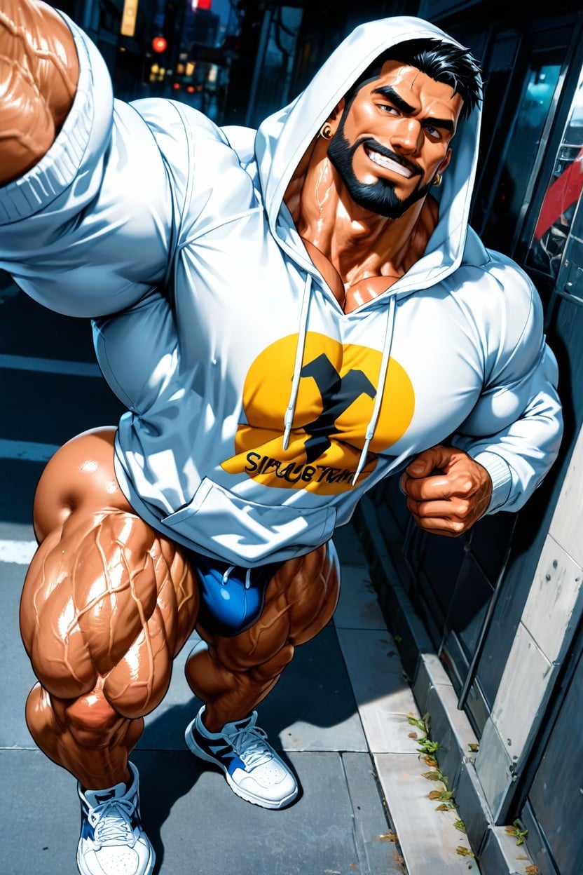 Detailed Realistic Image, Neck Wider Than Face, Big Adam's Apple AI Gay Porn