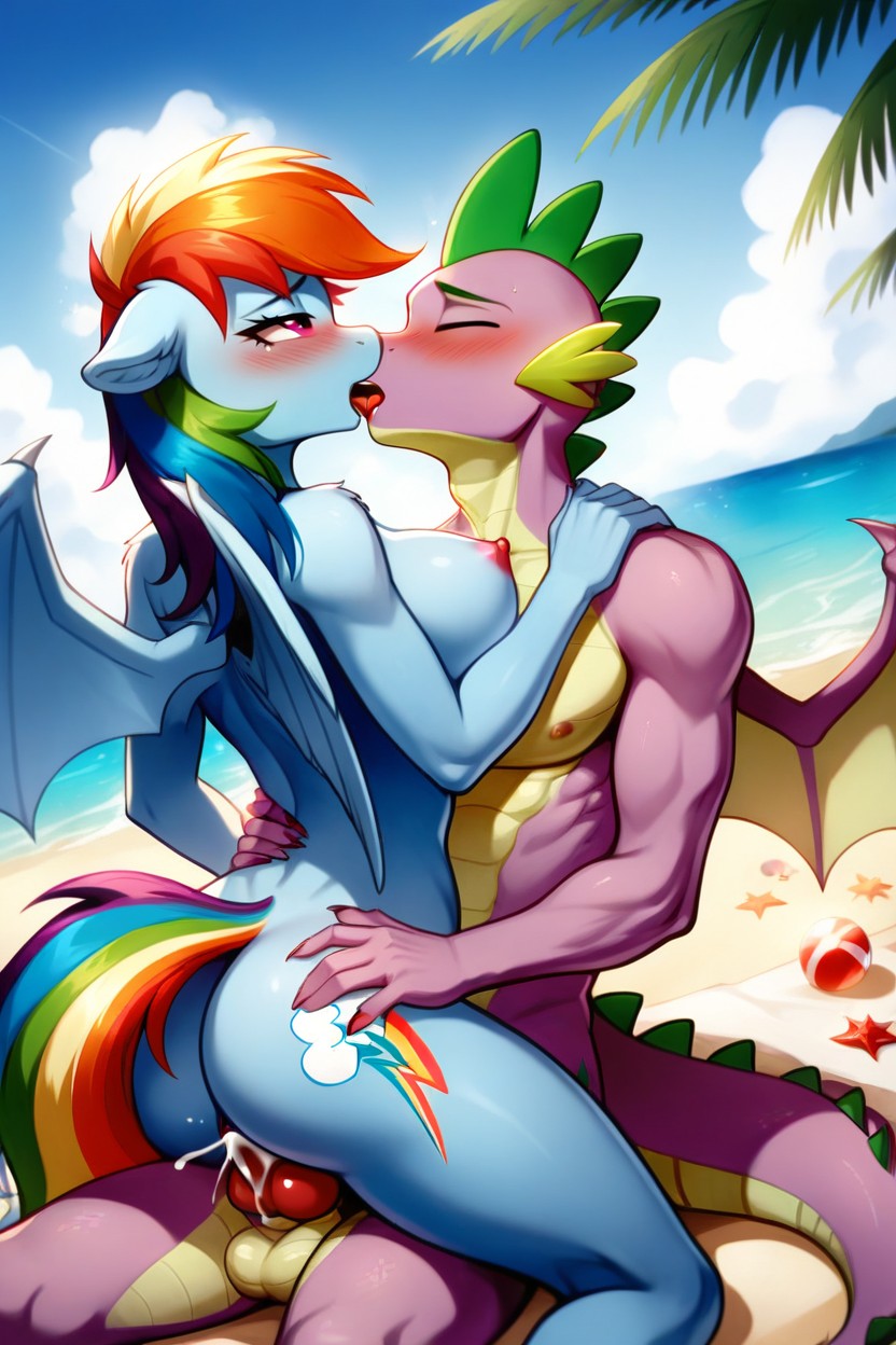 18+, Dragon Wings, Kissing Furry AI Porn