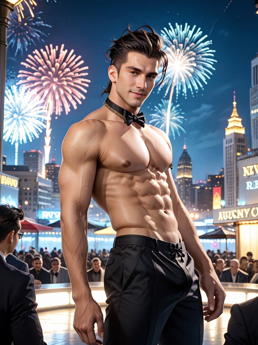 New ’s Eve Night, People Around, 18+ AI Gay Porn