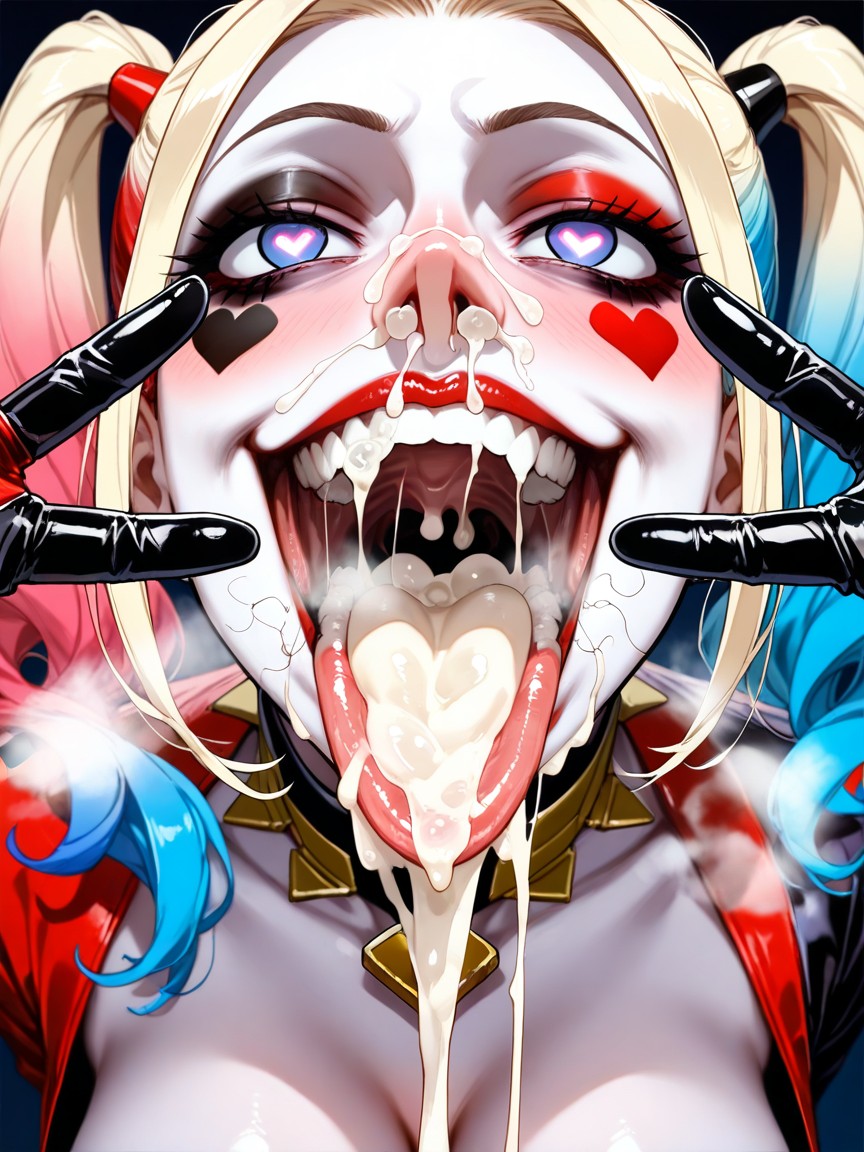 Cum On Tongue, Cum In Mouth, Harley Quinn From Squad Hentai AI Porn