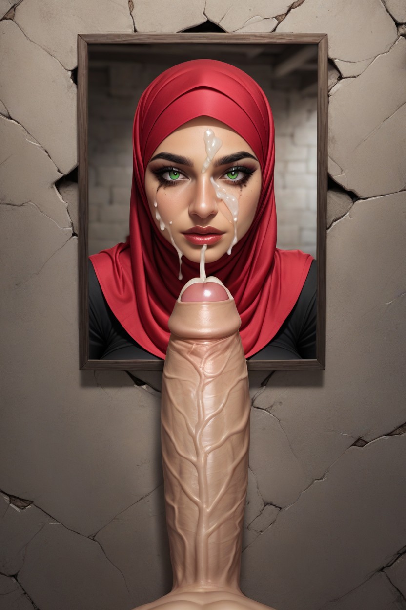 Cum On Hijab, Gorgeous Arab Woman, Free Use AI Porn