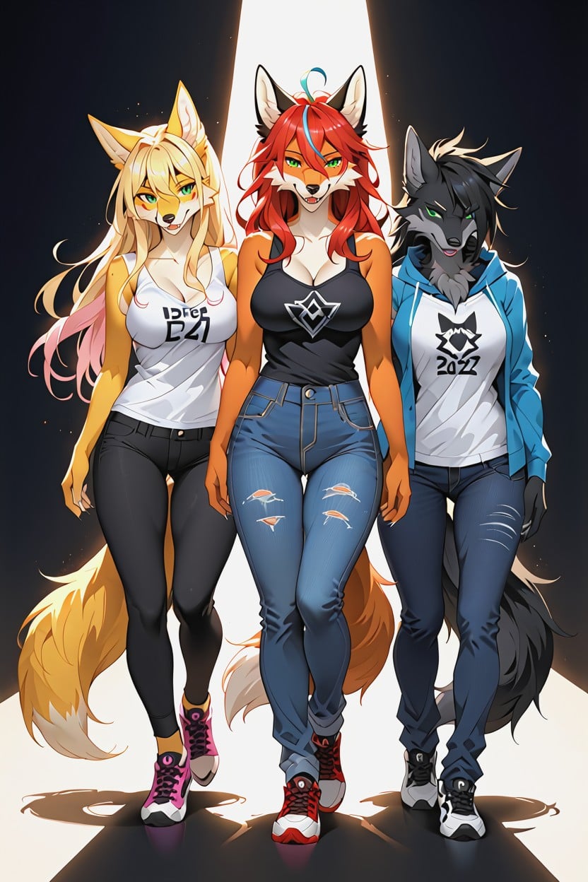 Build, Graphic Tees, Yellow Fur Furry AI Porn