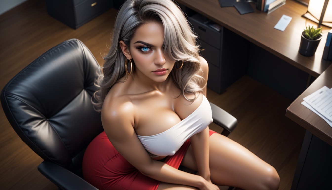Enormous Bulge, Blue Eyes, Night AI Porn