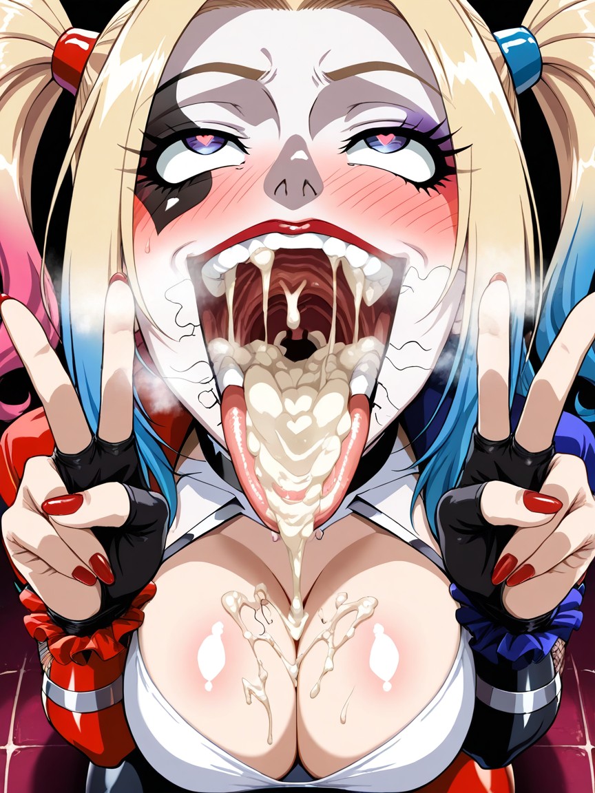 Open Mouth Wide, Hyper Love Hearts, Cum Bubbles In Pooling Cum Hentai AI Porn