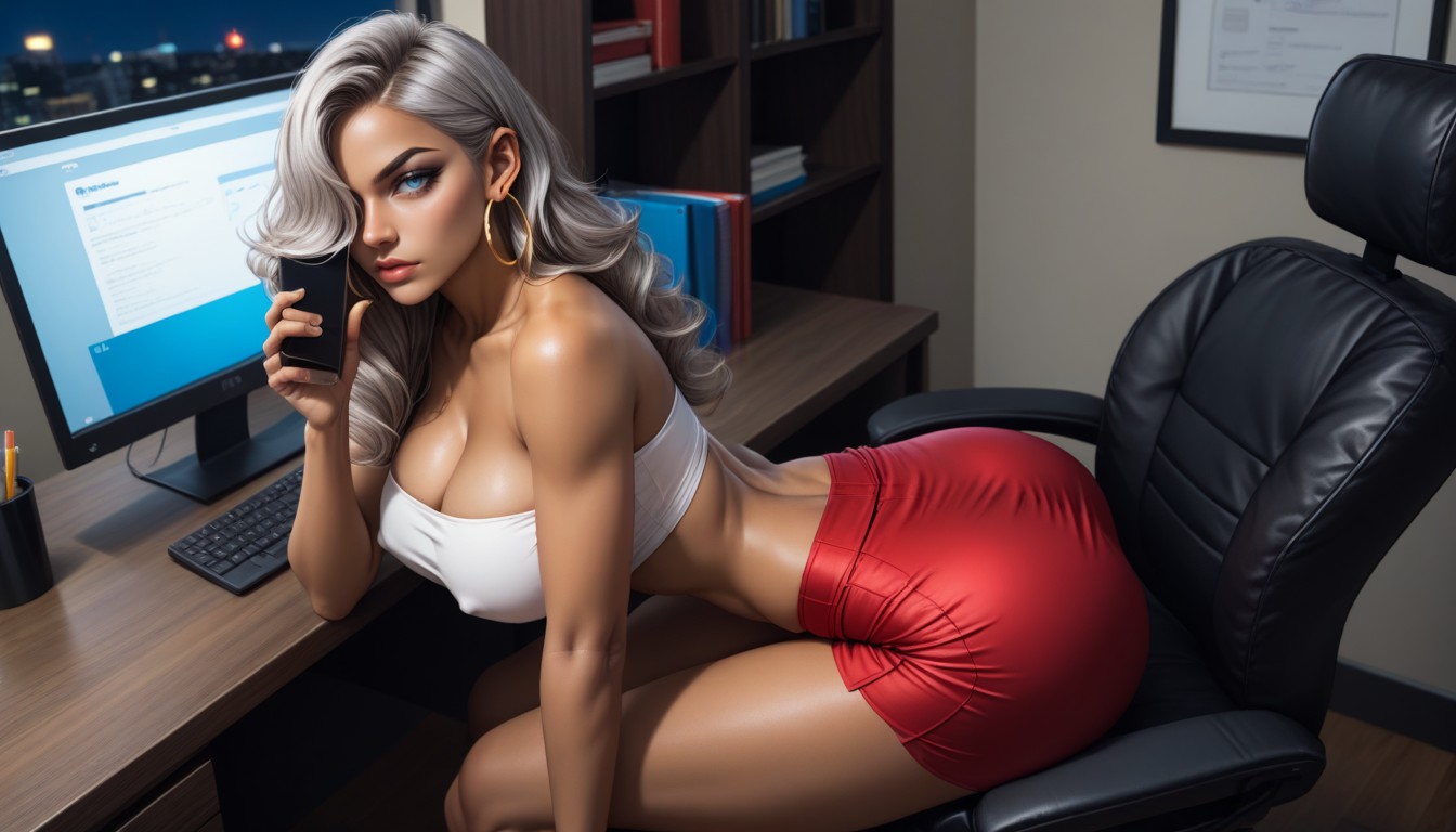 Perfect Scene, Permed Hair, Close Up AI Porn