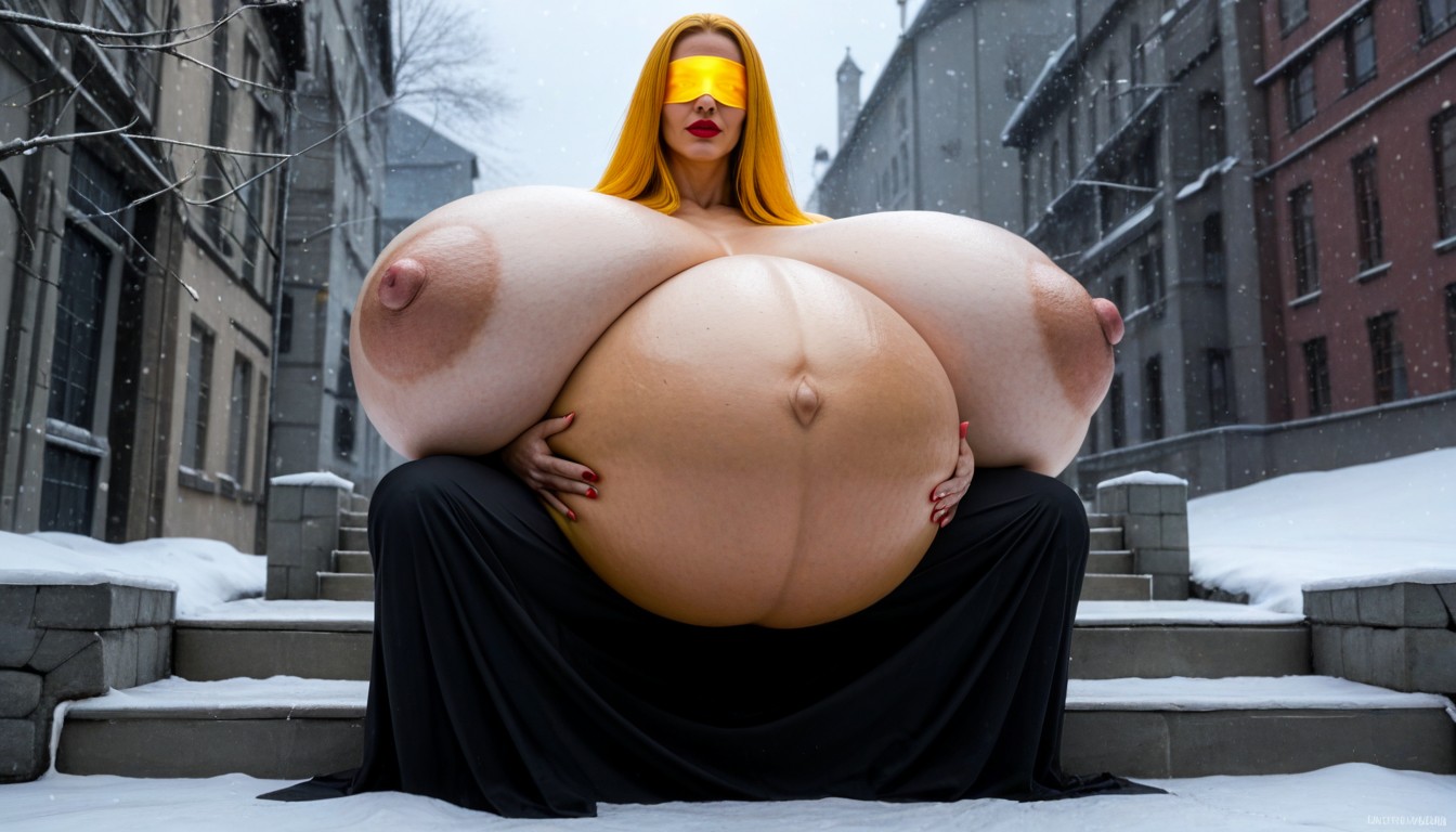 Long Length Hairstyle, European Village, Massive Boobies AI Porn