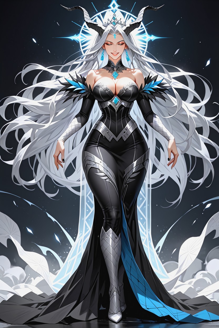 Skin Has A Healthy, Intricate Patterns Cover With Silver Leaf-like Scales Silver Pattern Contrast With Darker Skin, 18+ AI Porn