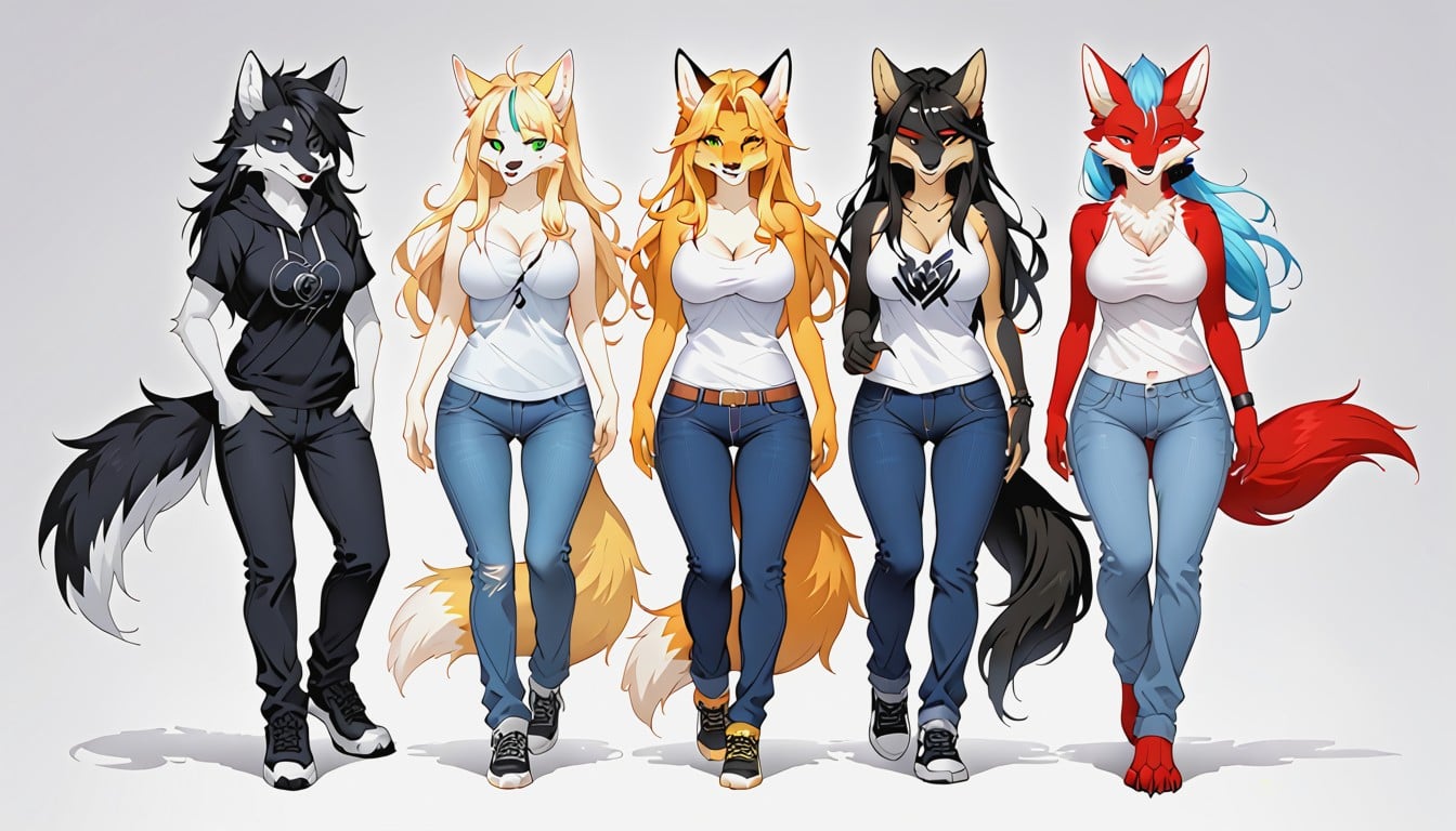 Just A Soft Dark‑to‑light Fade Behind The Characters, Straight Bangs, Strong Facial Focus With Crisp Detail Furry AI Porn