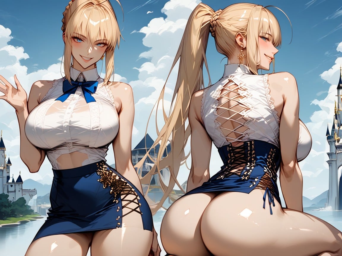 Creampie, Blonde Hair, Perfect Figure Hentai AI Porn