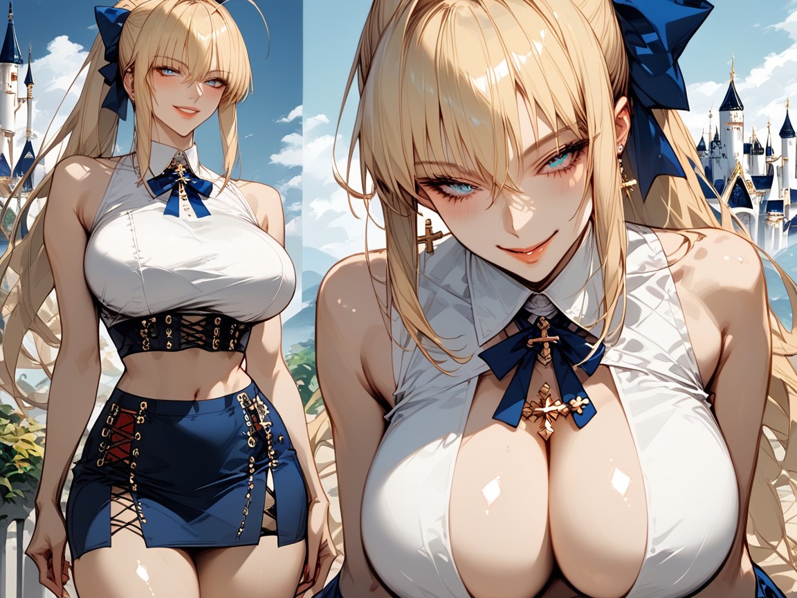Extremely Snatched Waist, Minimal Clothes, Expressive Eyes Hentai IA pornografia