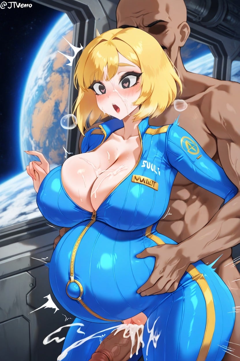 Fallout, Waist Grab Pussy Fucking, Blue Vault Jumpsuit Hentai AI Porn
