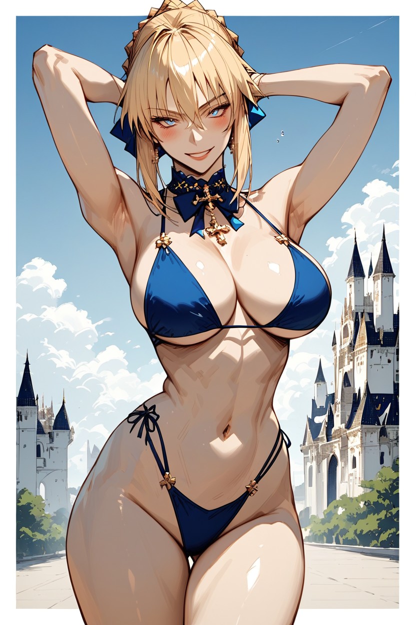 Espiègle, Full Body View, Extremely Snatched Waist Porno IA Hentai