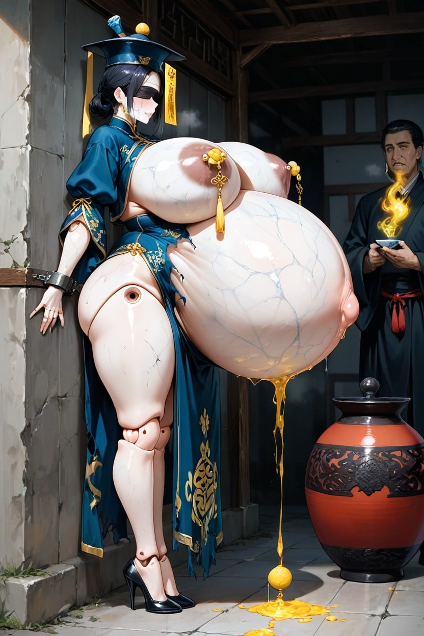 Clothes Torn, Solo Focus, Side View Hentai AI Porn