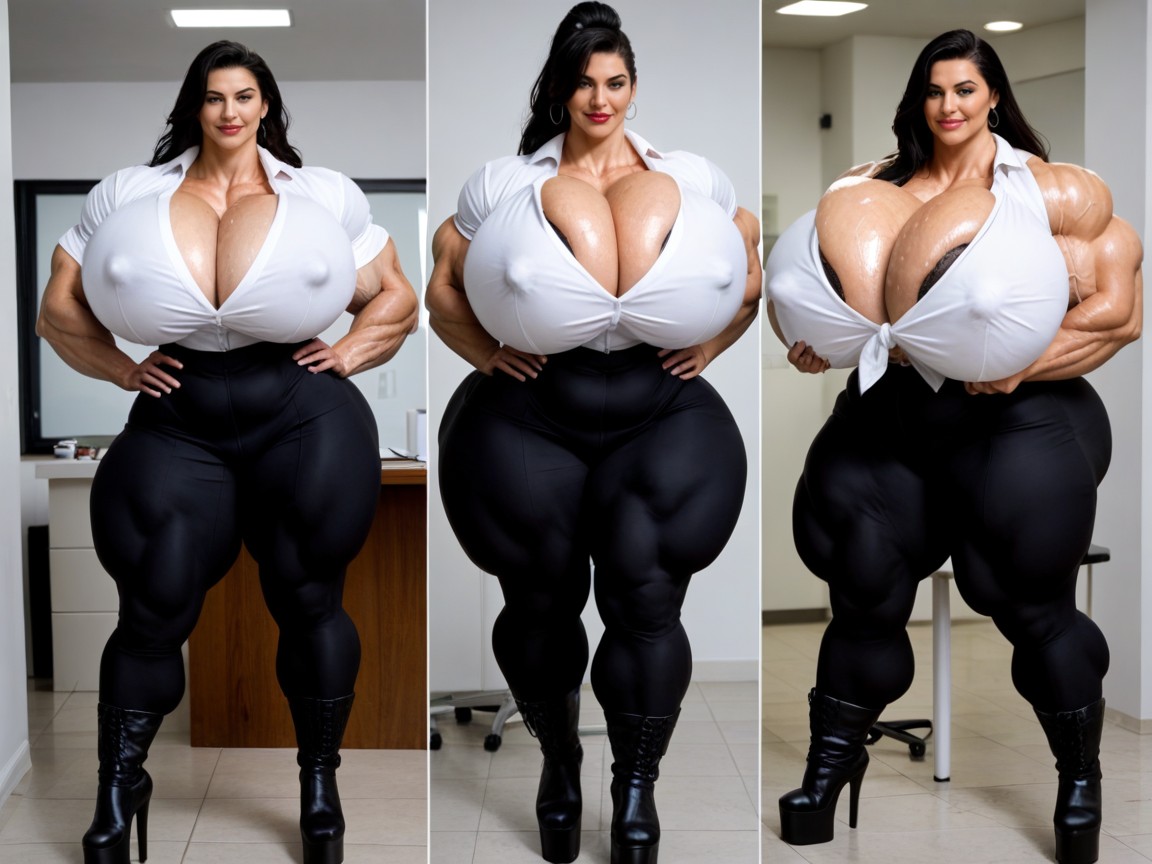 Smug Expression, 25+, Massive Musclesmuscular Mega Massive Muscles Muscular Mega Female BBW AI Porn