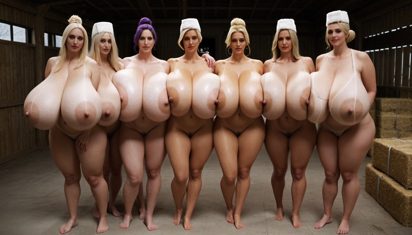 Colossal Breasts, American, Blonde Hair AI Porn