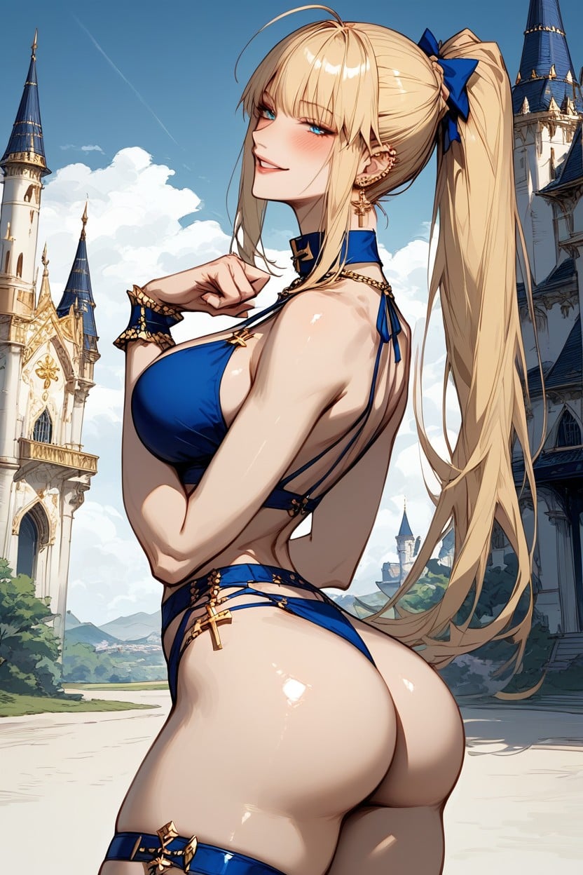 Bikini Straps Made From Gold Chains, Extremely Snatched Waist, Perfect Figure Hentai IA pornografia