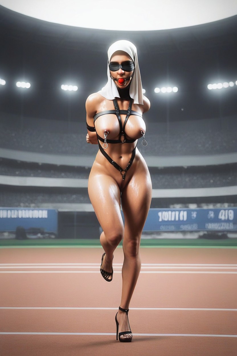 Hijab, Physique, Front View AI Porn