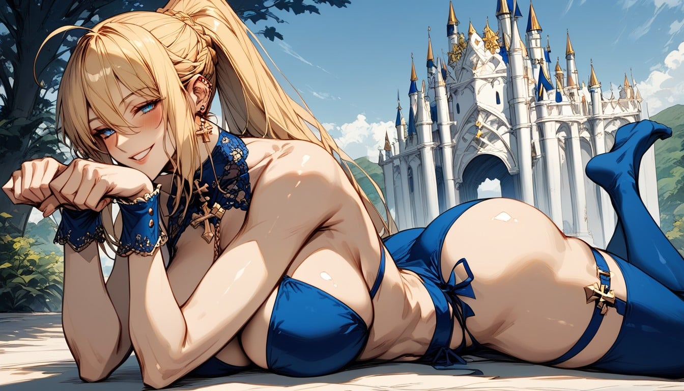 侧视图, Blue Eyes, Sexy AI黄漫