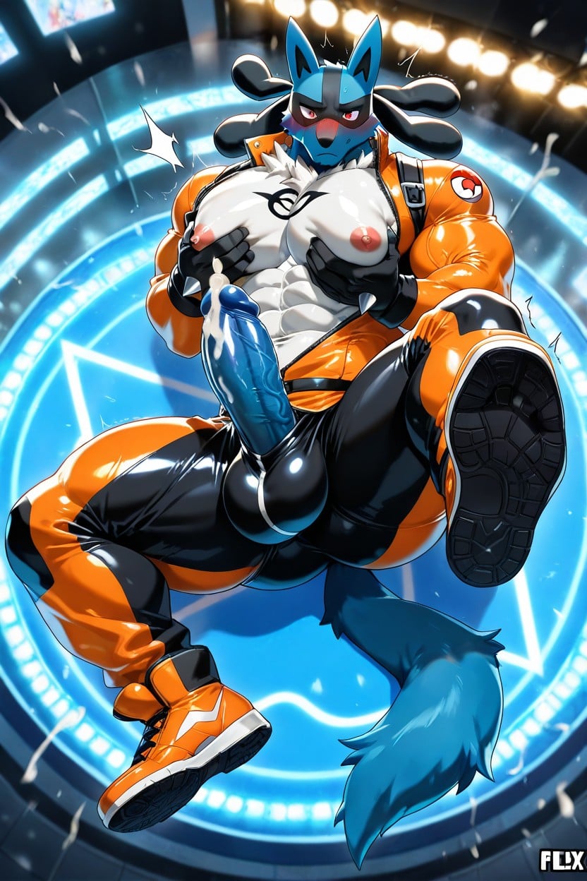 Blue, Impossibly Long Hyper Penis, Full Face Blush AI Gay Porn