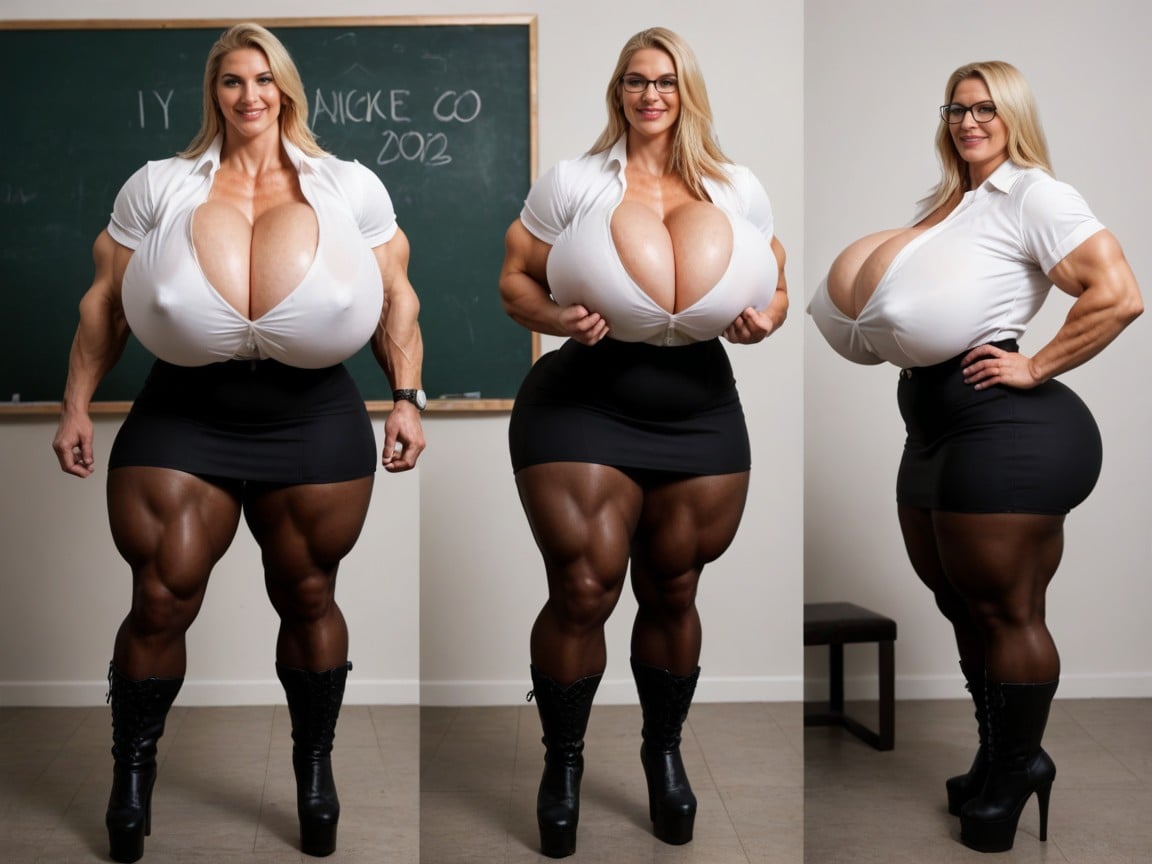 Hyper Gigic Ass, Muscular Arms, Gigic Pectoralis Major BBW AI Porn