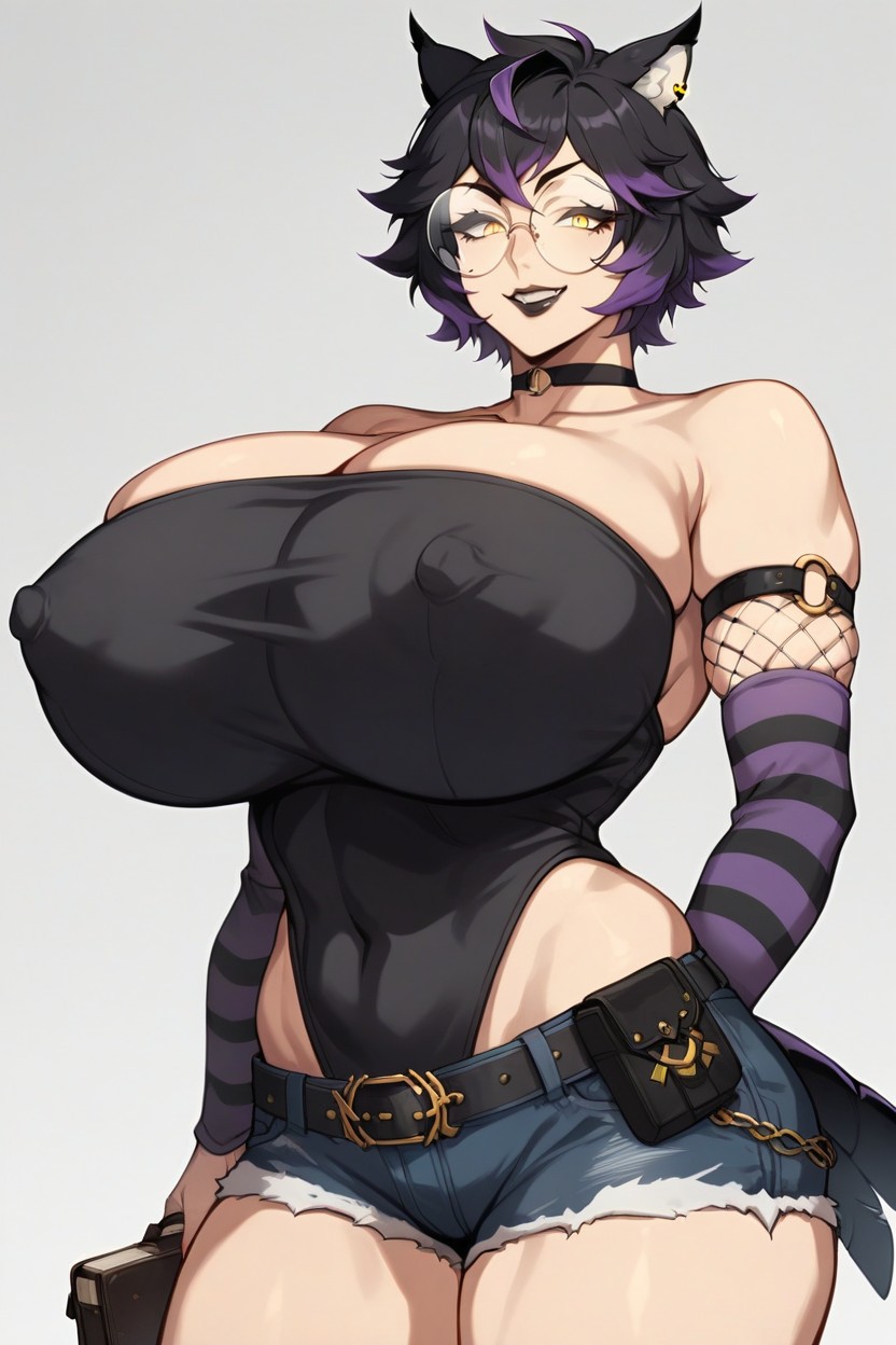 Owl Tail, Round Glasses, Detailed Face Hentai AI Porn